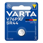 Micro Pile Bouton Argent SR44 - V76PX 1,55 V (Blister 1 unité) Ø11,6 x 5,4 mm. Idéal pour Montres, Jouets et appareils électroniques. Puissante et fiable, Elle Assure des Performances optimales.