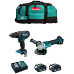 Makita - Kit MK205 (DHP482 DGA504 2 x 5,0 Ah DC18RC LXT600)