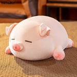 40-60CM Kawaii Liggande Plysch Piggy Toy Djur Plysch Squishy Pig Uppstoppad Docka Sovkudde Barn Baby Tecknad Present 40 cm öppna - Perfet 50cm closeeyes