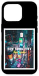 Coque pour iPhone 16 Pro Cool New York City Times Square Skyline Illustration Graphic