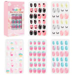 120 st/ set Barn söta lösnaglar Komplett DIY Nail Art