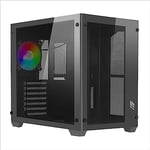 Noua Vision Z101 Noir, boîtier PC Gaming ATX, Ventilateur LED ARGB adressable, Structure Double caméra, Verre trempé Avant et latéral