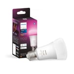 Philips Hue White and Color Ambiance, ampoule LED connectée E27, Equivalent 75W, 1100 lumen, compatible Bluetooth, fonctionne avec Alexa, Google Assistant et Apple Homekit