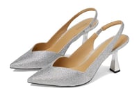 Michael Kors Women's Chelsea Sling Heeled Shoe, Silver, 5.5 UK