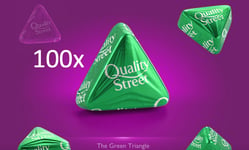 100 GREEN TRIANGLES QUALITY STREET DATED 08/25 CHOCOLATE CHOOSE YOUR OWN