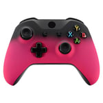 eXtremeRate Shadow Rose Red Faceplate Cover, Soft Touch Front Housing Shell Case, Comfortable Soft Grip Replacement Kit for Xbox One S & Xbox One X Controller (Model 1708)