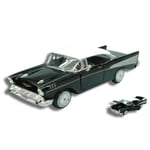 CHEVY BEL AIR 1957 BLACK WITH WHITE ROOF 1:24 MotorMax Auto Stradali Die Cast