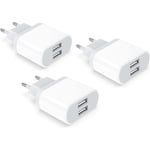 USB-uttag, 3-pack 2.1A/5V laddare för iPhone 11 Pro Max XS XR X