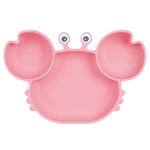 Vicloon Assiette Ventouse Pour Bébé,Assiette Bebe Silicone Avec 3 Compartiments, Passe Au Lave-vaisselle Et Au Micro-ondes, S'adapte à La Plupart Des Plateaux de Chaise Haute (Rose)…