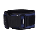 Ceinture lombaire pour haltérophilie, crosstraining, gym squats, poids mort avec zone pour patchs (L, bleu)