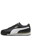 Puma Men's Roma 24 Standard Trainers - Black/White, Black/White, Size 12, Men