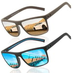 Perfectmiaoxuan Lunettes de soleil polarisées hommes femmes Mode Sommer Vacances Extérieur Conduite Pêche léger TR90 incassable cadre UV400 protection carré lunettes de soleil