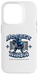 Coque pour iPhone 14 Pro Joueur ninja de hockey sur glace