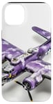 Coque pour iPhone 14 Plus Imprimé animal bohème violet B-17 Flying Fortress Vintage