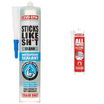 Evo-Stik Sticks Like Sh*t Waterproof Sealant, All-Purpose, Mould Resistant, Colour: Clear & All Purpose Silicone Sealant, Waterproof, Suitable for a Host of Different Applications, Colour: Clear