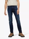 BOSS Delano Slim Fit Slub Jeans, Dark Blue