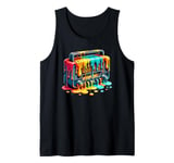 Dripping Paint Art Vintage Radio Antique Radios Tank Top