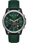 Armani Exchange Montre pour homme Aiguille Analogique - Mouvement QuartzChrono - Boîtier 44 mm - Bracelet en cuir AX1741