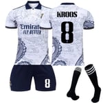 22-23 Real Madrid Dragon Mönster T-shirt fotbollströja Set KROOS 8 Kids 24(130-140CM)