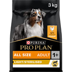 PURINA PRO PLAN | Adult 1+ Light/Sterilised | Riche en Poulet | Croquettes | Chien | Sac de 3kg