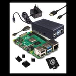 Raspberry Pi4 4GB Kit, Avansert Alu Fan case, 64GB mSD, 2x HDMI, Strøm