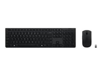 Lenovo Professional - Ensemble clavier et souris - sans fil - Bluetooth, 2.4 GHz - Espagnol - commutateur : Scissor-Switch - gris - boîtier marron