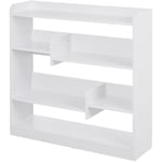 Homcom - Bibliothèque étagère meuble de rangement dim. 90L x 24l x 91H cm 4 niveaux 3 panneaux arrières panneaux de particules blanc - Blanc