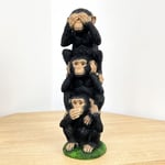 Monkey Ornament See Speak Hear No Evil 3 Wise Figurine Statue Sculpture Gorilla