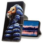 MRSTER Coque pour Samsung Galaxy S21, Coque en Cuir Samsung S21, Étui Téléphone Samsung Galaxy S21, Motif Coloré Imprimé Housse pour Samsung Galaxy S21 5G. XC1 Cool Cat