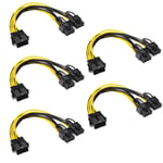 Paquet de 5 câbles de données d'alimentation CPU 8 broches à 2X 8 broches (6 + 2),pour mineur,double PCI-E PCIE 8 broches