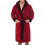 Hommes Maison Chemise De Nuit Hiver Chaud Épais Allongé en Peluche Châle Peignoir Maison Vêtements À Manches Longues Grande Taille Ceinture Robe Manteau S RD Livraison Gratuite