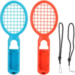 1 Paire De Raquette De Tennis Pour Le Jeu Switch Tennis Ace, Contrôleur De Détection De Mouvement De Poignée, Raquette De Tennis Légère Ergonomique Pour Console De Jeu Switch(Rouge + Bleu)