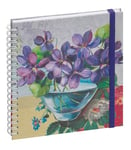 Exacompta - 1805036E - Agenda semainier de bureau Lady 18S spiralé Sophie Adde - 15 x 17 cm - Janvier à décembre 2025 - Visuel Violettes