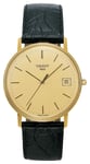 Tissot T71340121 Goldrun Hesalite 18K Gold Black Leather Watch