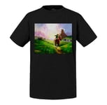 T-Shirt Enfant Zelda Plaine Hyrule A Cheval Jeux Video