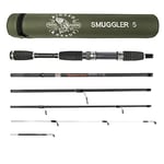 Canne et étui de pêche haute performance et léger. Nano-Carbon, 5 multi-sections, 160cm, tige de transport. The World Traveller Rod, par Rigged & Ready ™ Travel Fishing.