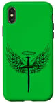 Coque pour iPhone X/XS Coque de protection pour téléphone portable Jésus sur la croix - Sweat à capuche - Ailes - Croix