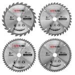 Saxton TCT Lot de lames de scie circulaire à bois 165 mm x 20 mm (anneau de 16 mm) compatibles avec Bosch, Makita, Dewalt, etc.[G54]