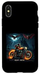 Coque pour iPhone X/XS Heavy Metal Thrash Hard Rock Horreur Rocker Tenue moto