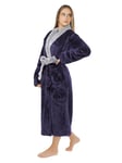 LEBENGOOD Robe de Chambre Femme Hiver, Peignoir Polaire, Sortie de Bain Chaude, OEKO-TEX®(BataMujer XL, Cárdeno)