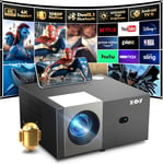 [Android 11 & Auto Keystone] Videoprojecteur 4K - Projecteur Intelligent 25000 Lumens FHD Natif 1080P, Focus Électrique, WiFi 6, Bluetooth 5.0, Home Cinéma, Chromecast, et 7000 Applications