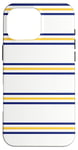 Coque pour iPhone 16 Pro Max Blanc Bleu Marine Jaune Rayé Girly Esthétique Preppy Stripe