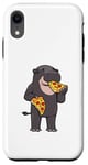 Coque pour iPhone XR Hippopotame pygmée mangeur de pizza Animaux sauvages