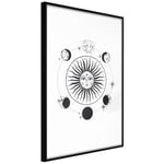 Plakat - Moon Phases - 40 x 60 cm - Sort ramme