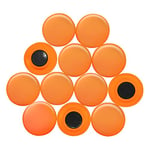 Large Orange Planning Office Magnets for Fridge, Whiteboard, Noticeboard, Filing Cabinet - 40mm dia x 8mm high - Pack of 12