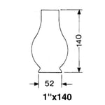 Lampeglass for Oljelampe 52 x 140 mm
