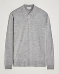 John Smedley Belper Extra Fine Merino Polo Pullover Silver