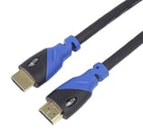 PremiumCord 4K HDMI 2.0b Cable, Resolution UHD 4K @ 60Hz 2160p, 3D, ARC, HDCP, Gold-Plated Connectors, Black/Blue PVC Connectors, Length 0.5 m