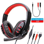 LED Light Gaming Over Ear Headset Gamer casque Deep Bass Game Headphones ¿couteur pour ordinateur PC PS4 XBox audifonos gamer fones-Rouge LED PC_XINENGJI