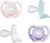 Tommee Tippee Ultralight Dummies 06 months 4 pack of one piece silicone BPA free